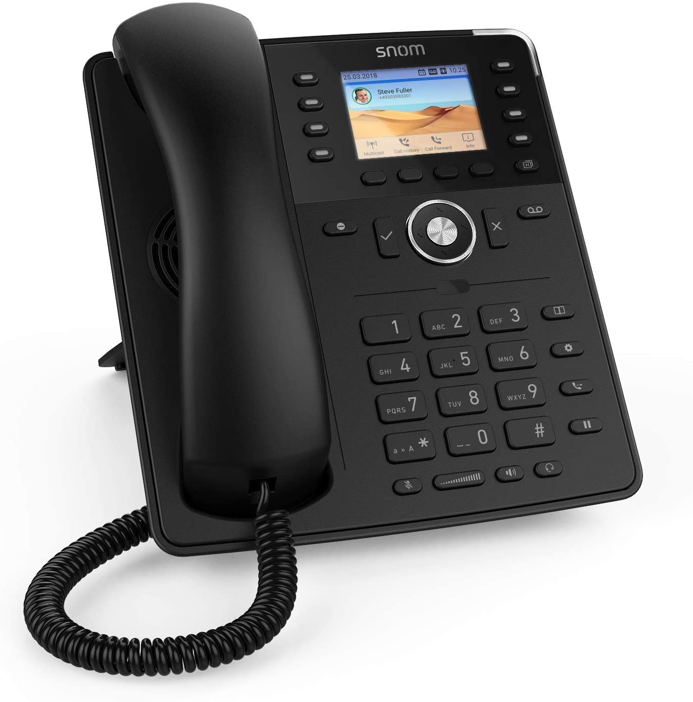 SNOM D735 Desk Telephone schwarz Schnurgebundenes Telefon, VoIP PoE Farbdisplay Schwarz