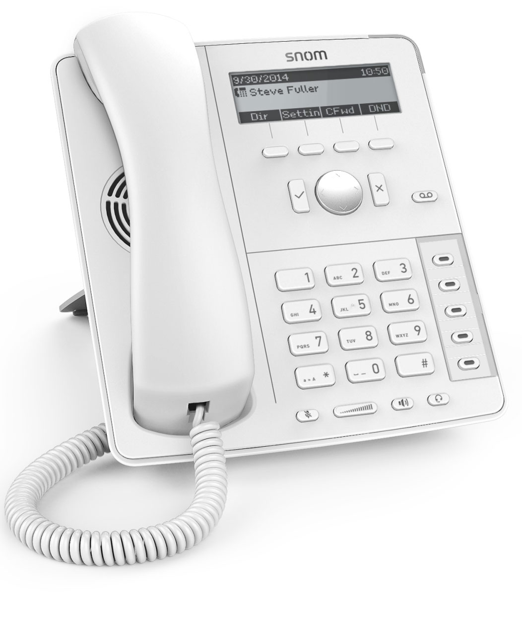 SNOM D715 IP Tischtelefon weiss Schnurgebundenes Telefon, VoIP PoE LC-Display – weiß