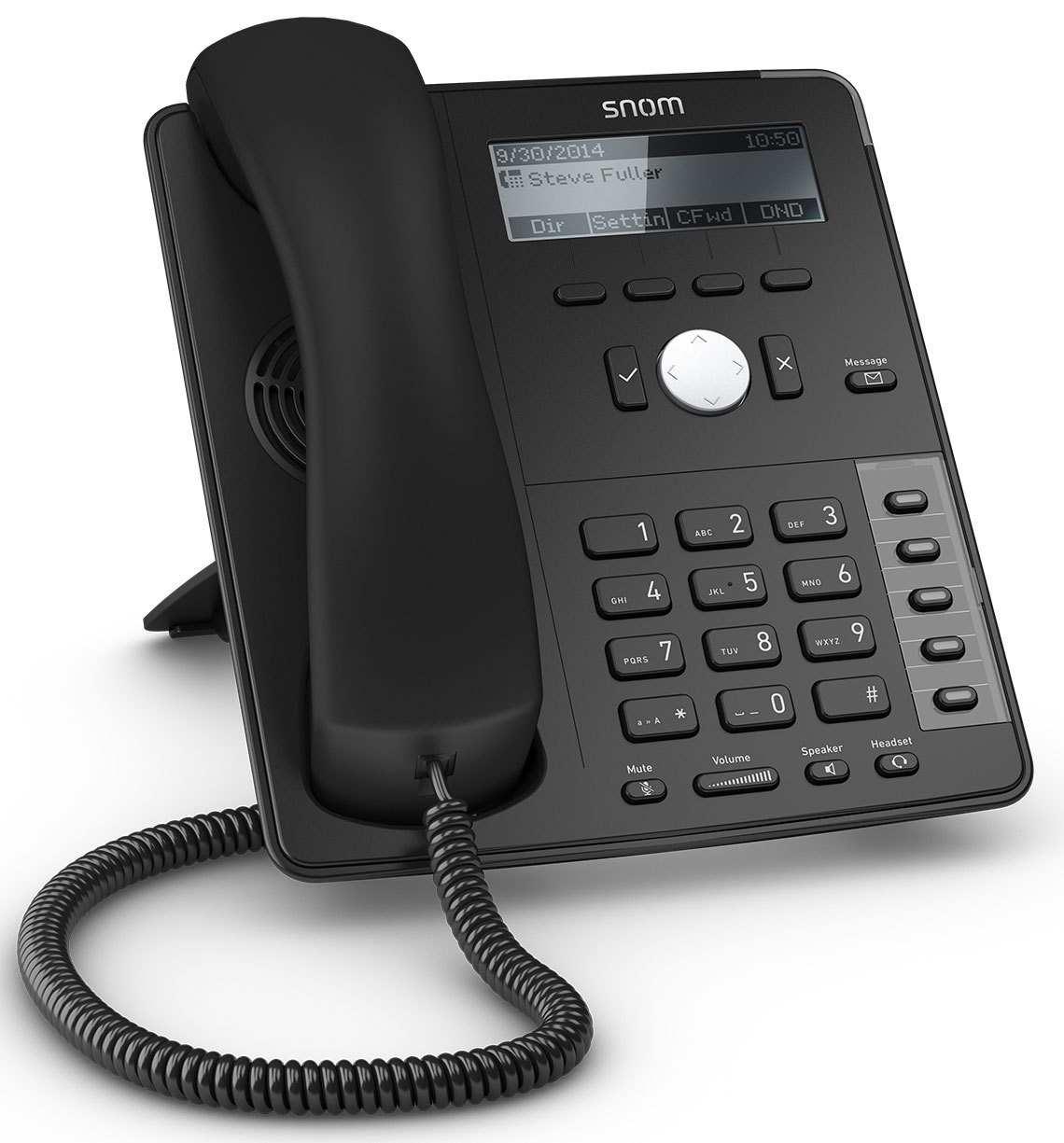 SNOM D715 IP Tischtelefon weiss Schnurgebundenes Telefon, VoIP PoE LC-Display - schwarz