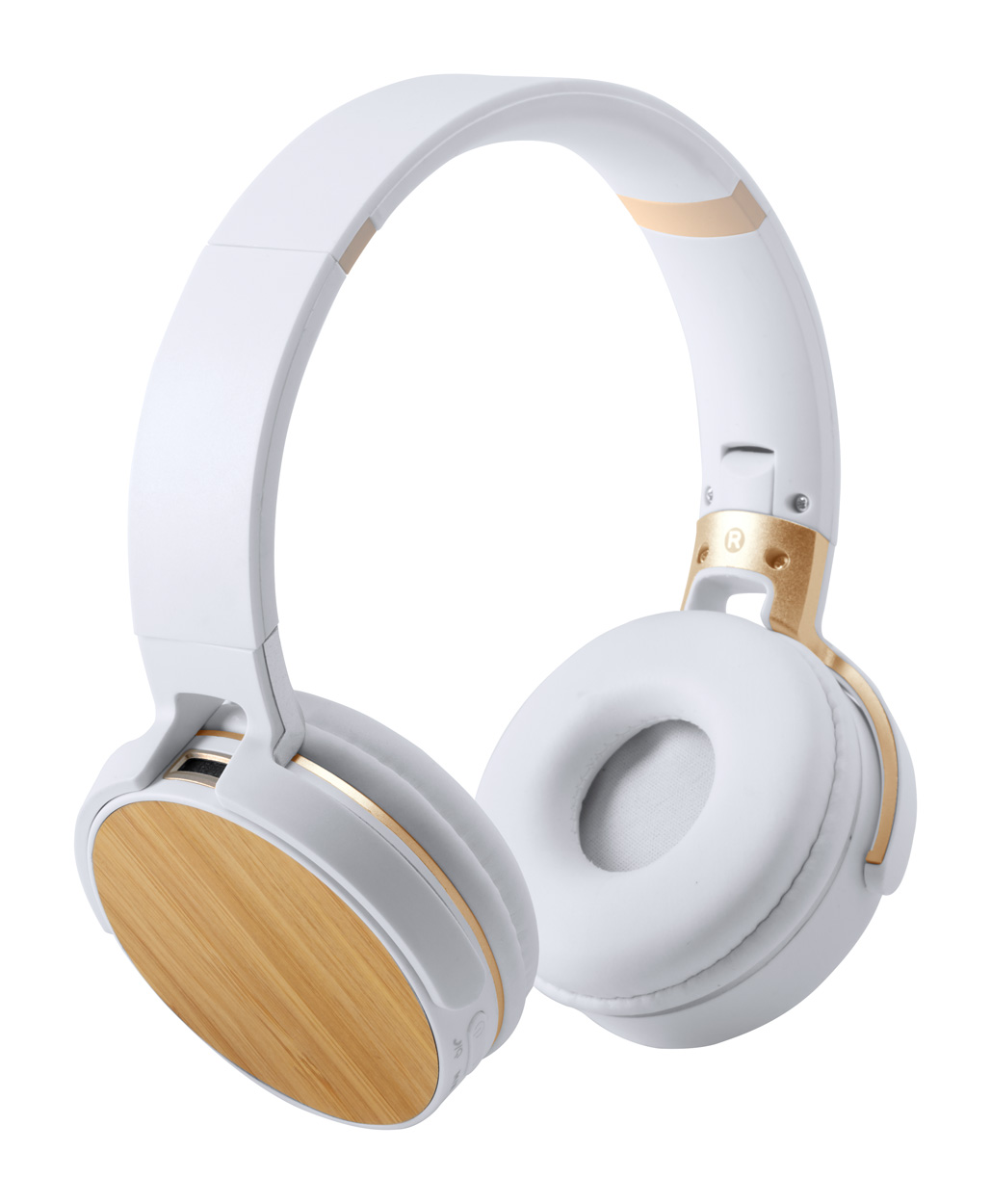 Bluetooth-Kopfhörer Treiko weiß Kunststoff, Bambus
