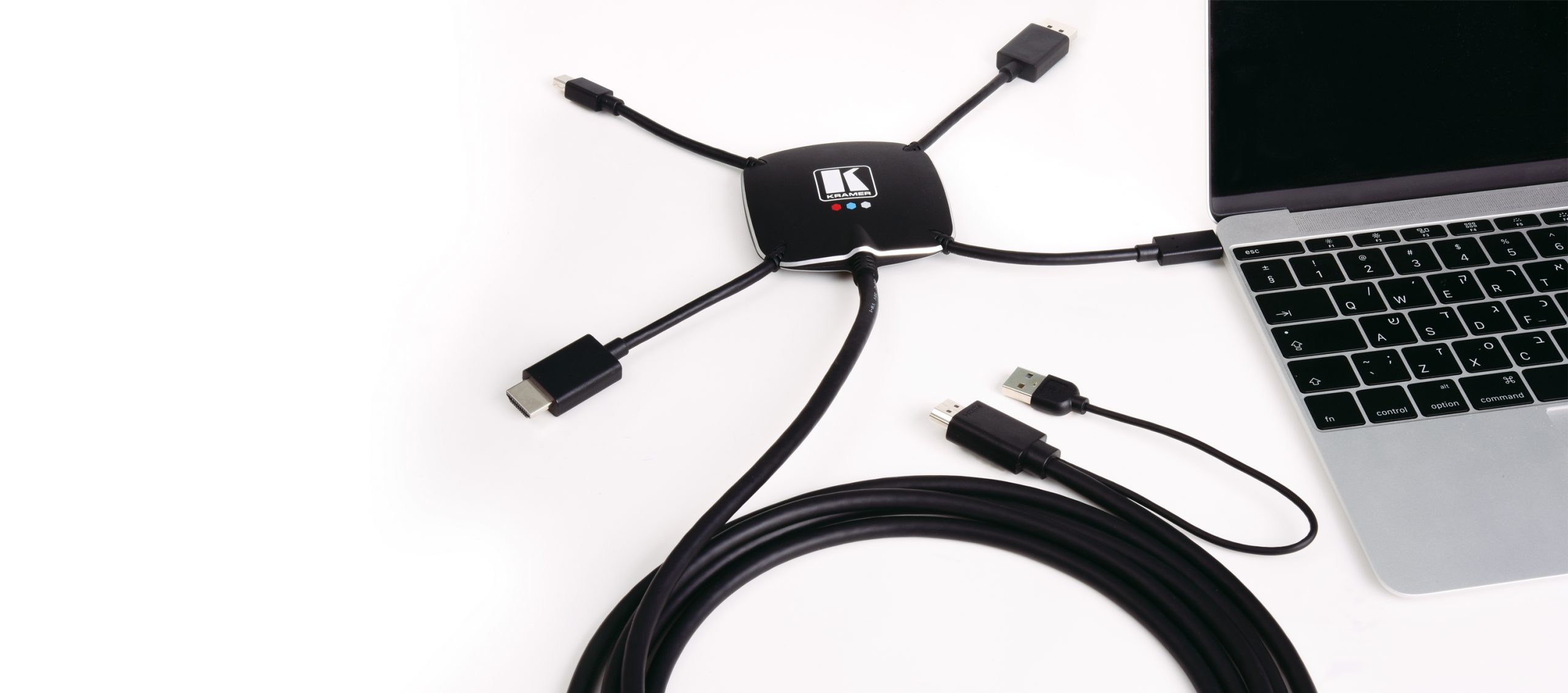 Kramer K-SPIDER Video-Adapter, IN: HDMI / USB C / DisplayPort / Mini DisplayPort, OUT: HDMI / USB A